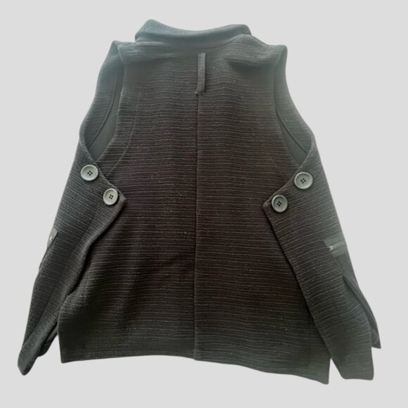 Joseph Ribkoff Black Textured Open Vest Cardigan - Picture 4 of 12